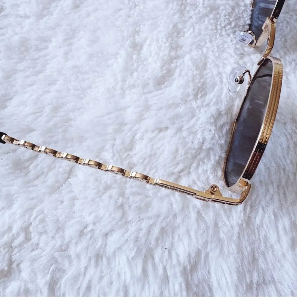 Phoebe Dark Blue Geometric Sunglasses